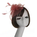 Feather Fascinator Hair Pin Bridal Tiara Wedding Headband Feather Fascinator Richie's Silver