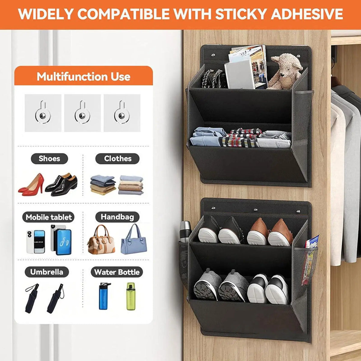 RV Wall Shoe Rack Adhesive Organizer – Space-Saving Storage Wall Shoe Organizer Richie's