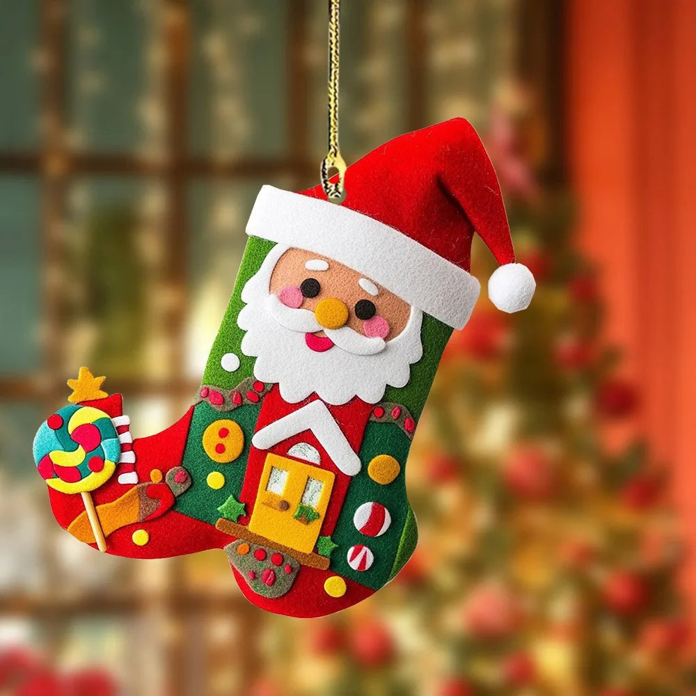 Acrylic Christmas Stocking Ornaments – Colorful Tree Pendants Christmas Tree Ornament Richie's F