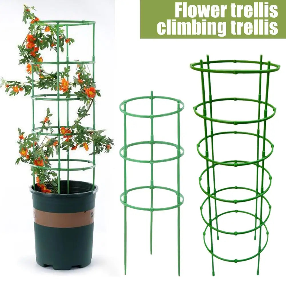 Plant Support Stakes Round Ring Trellis Cage – Green Plastic Plant Support Cage Richie's