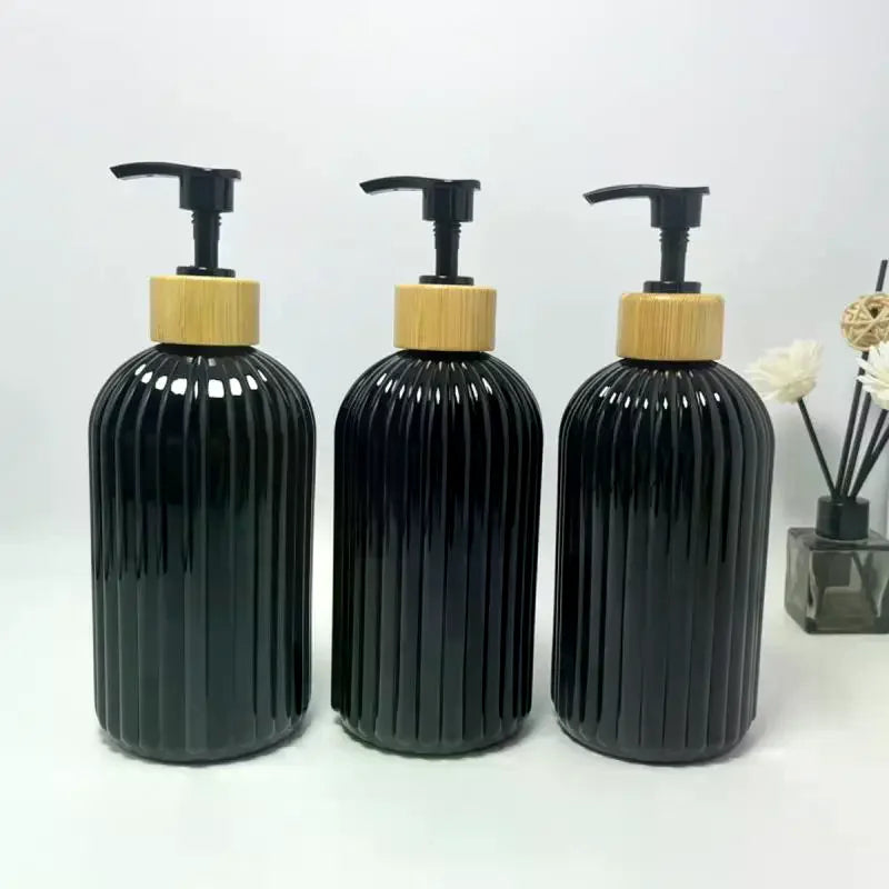 500ml Refillable Pump Soap Dispenser – 4 Colors, PET & Bamboo Pump Soap Dispenser Richie's