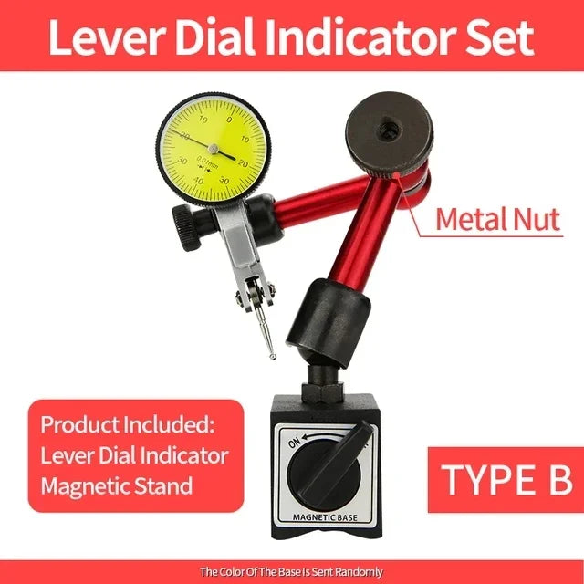 Magnetic Stand Base & Dial Indicator Gauge Measurement Tool Set Dial Indicator Set Richie's T415 0-0.8mm