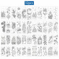 32 Pcs DIY Christmas Coloring Bookmarks with Ribbon DIY Craft Bookmarks Richie's 32 Pcs Random B