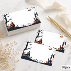 50pcs Halloween Blank Message Cards – Pumpkin & Castle Design Greeting Cards Richie's