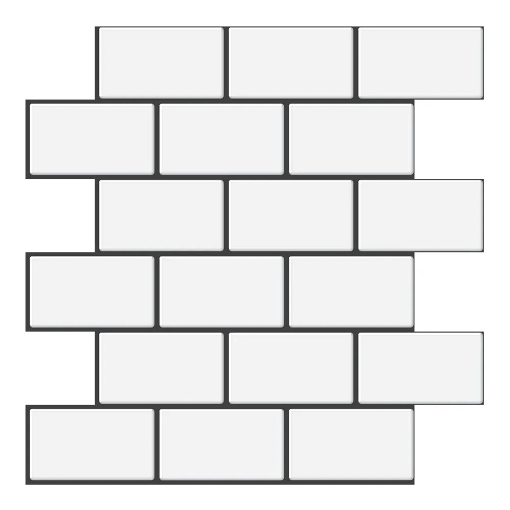 3D Brick Peel & Stick Wall Stickers – PVC Subway Tile Decals Wall Tile Stickers Richie's black-white