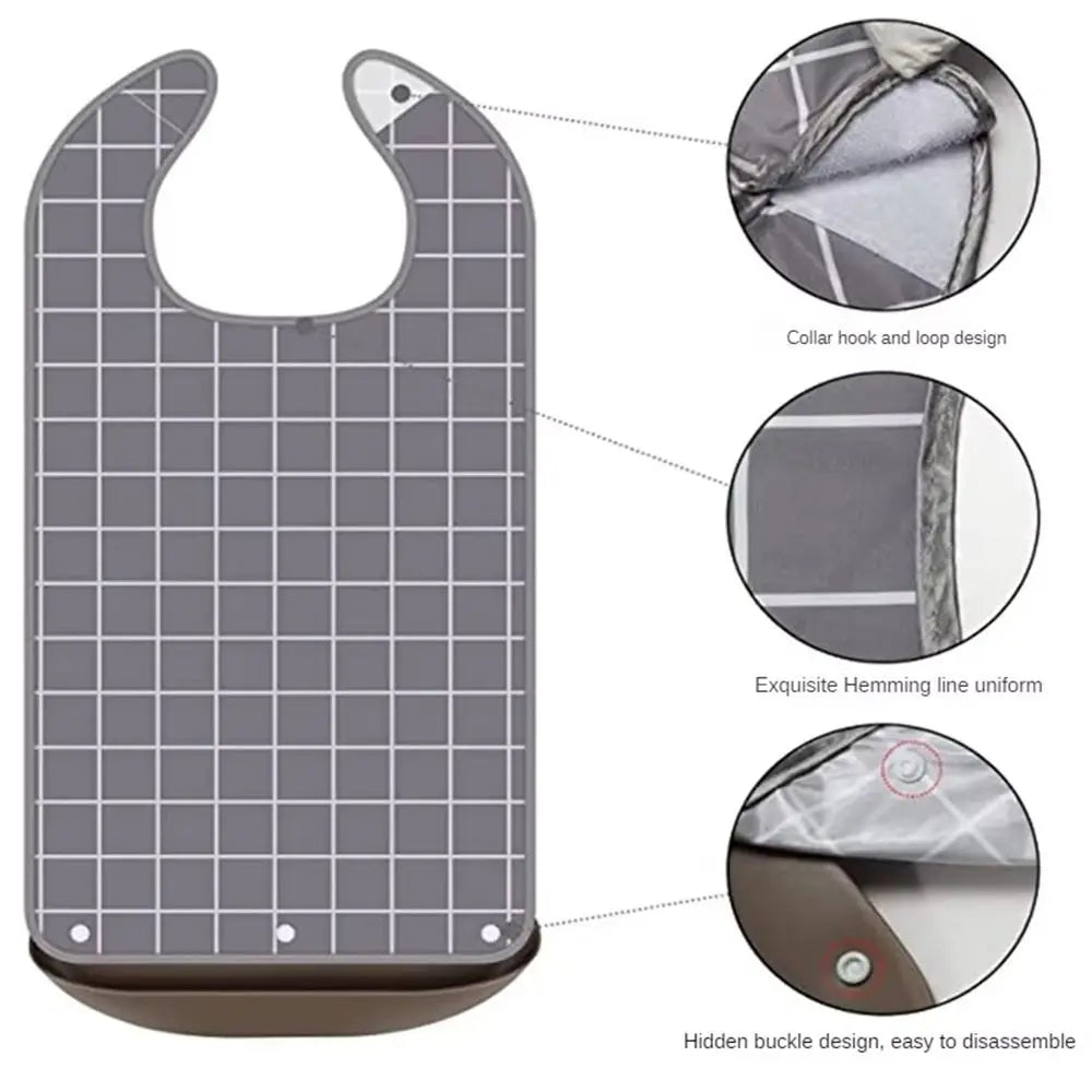 Waterproof Adult Bib Washable Dining Apron S/M/L Adjustable Adult Dining Bib Richie's