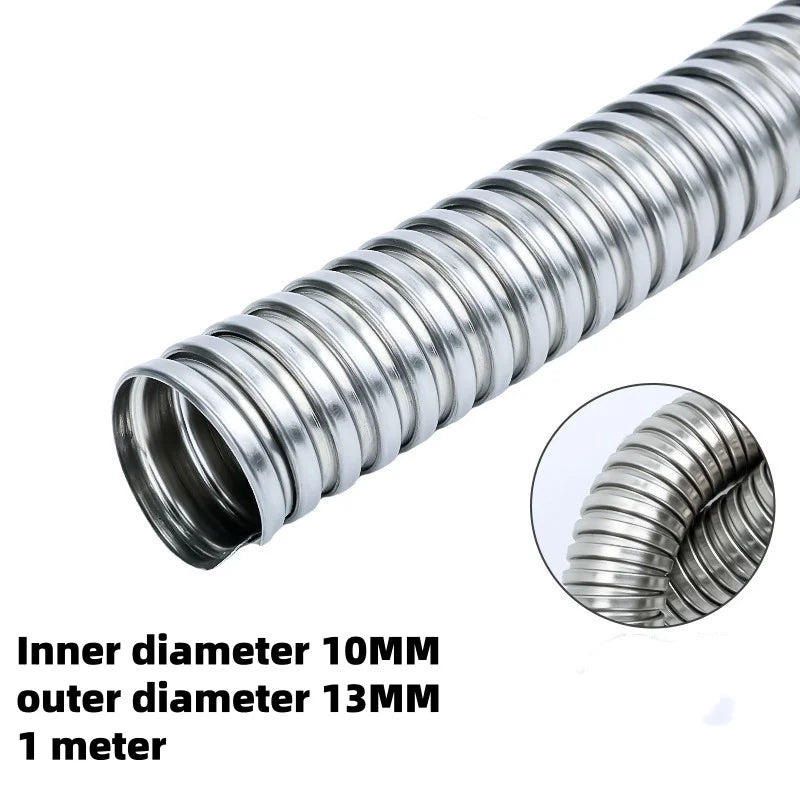 1M 304 Stainless Steel Corrugated Cable Conduit Hose 4–13mm Cable Conduit Sleeve Richie's 10mm
