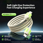 100W USB-C to USB-C Fast Charging Cable with LED Glow | FUCHU USB-C Charging Cable Richie's