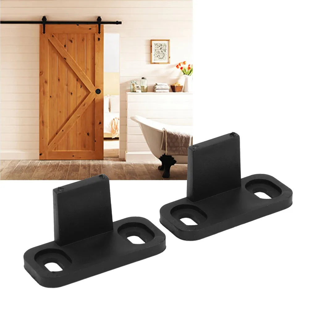2pcs Adjustable Barn Door Floor Guide Black POM Sliding Door Barn Door Floor Guide Richie's