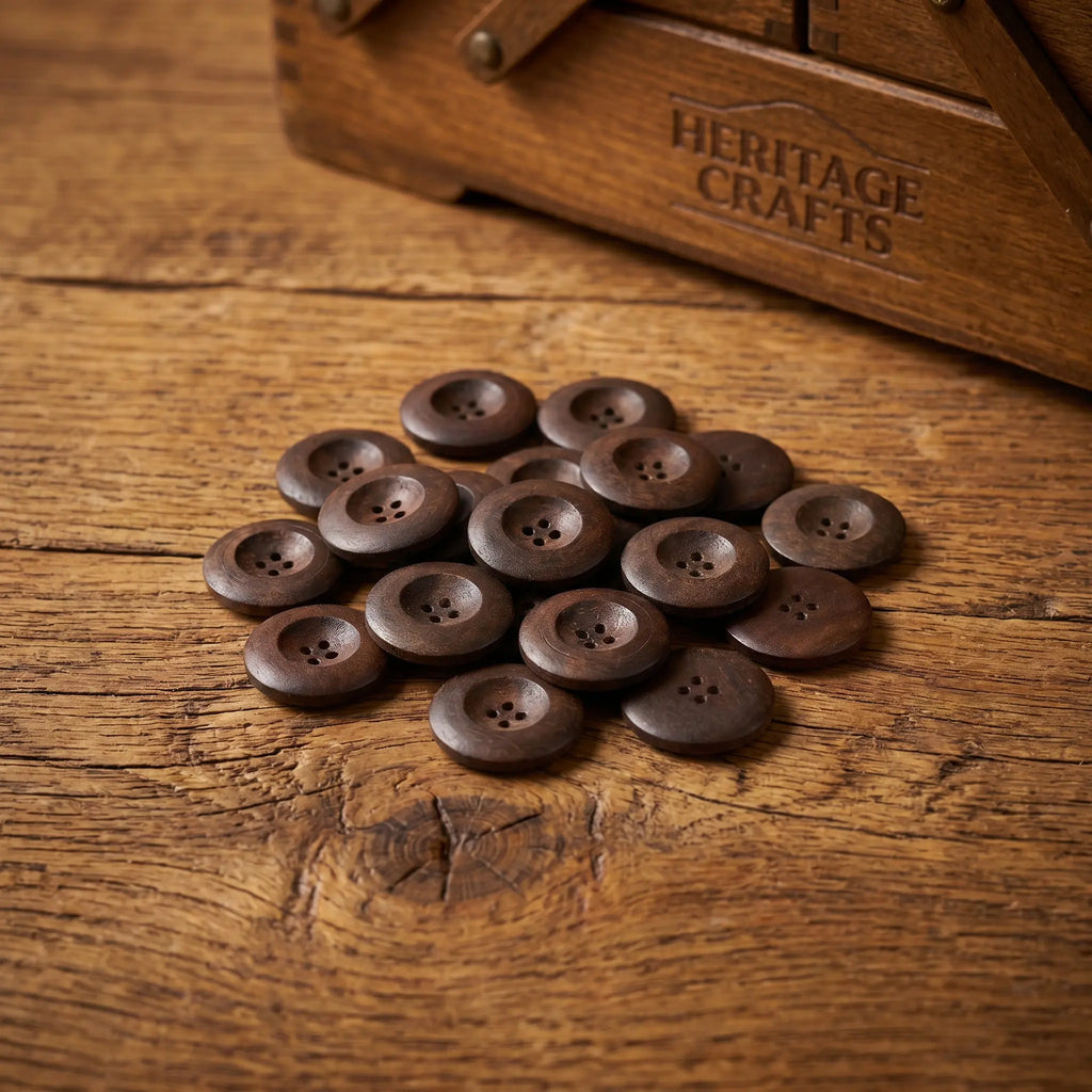 20 PCS Wooden Decorative Flatback Buttons – 4-Hole Sewing Craft Craft Sewing Buttons Richie's Default Title