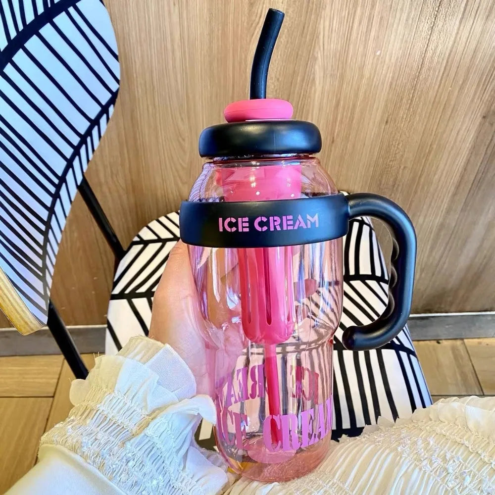 1200ml Leakproof Sports Water Bottle with Straw & Handle Sports Water Bottle Richie's