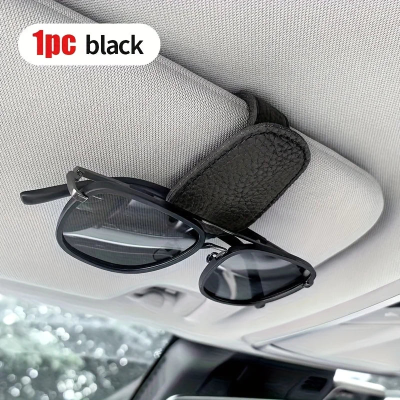 PU Leather Car Visor Sunglasses Holder with Card Slot Car Visor Organizer Richie's