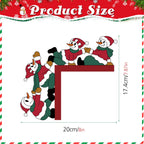 Christmas Snowman Wooden Door Corner Stickers – Burgundy Christmas Wall Stickers Richie's