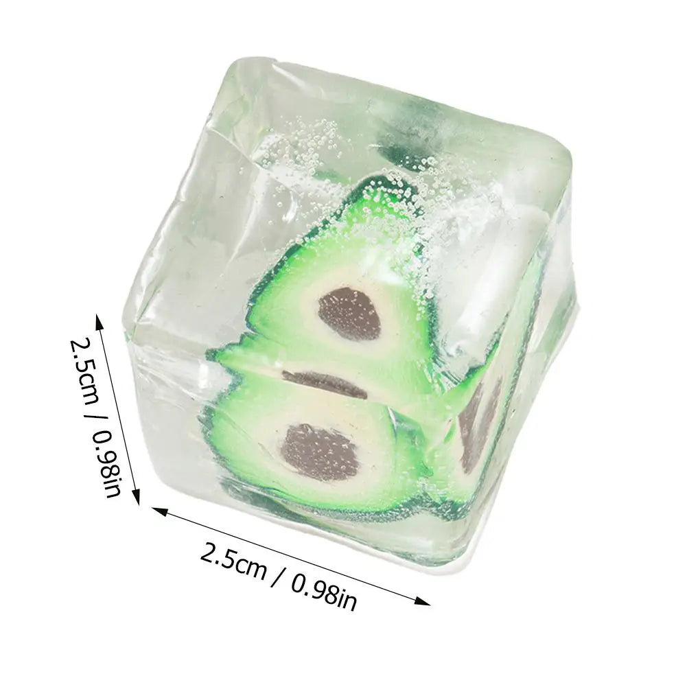 Fruit Ice Cube Squishy Toy Slow Rebound Fidget Squeeze Ball Squishy Fidget Toy Richie's