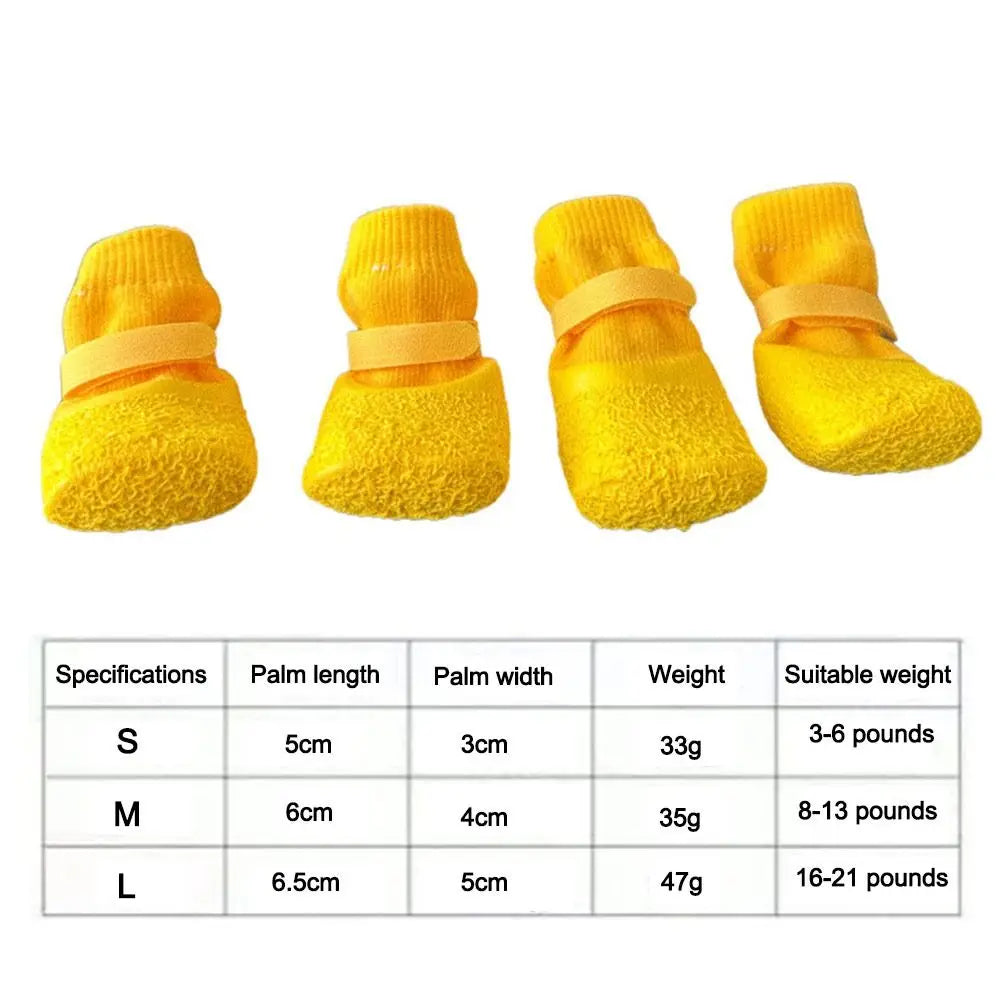 4-Pack Anti-Slip Waterproof Dog Shoes & Adjustable Pet Boots Dog Boots Richie's