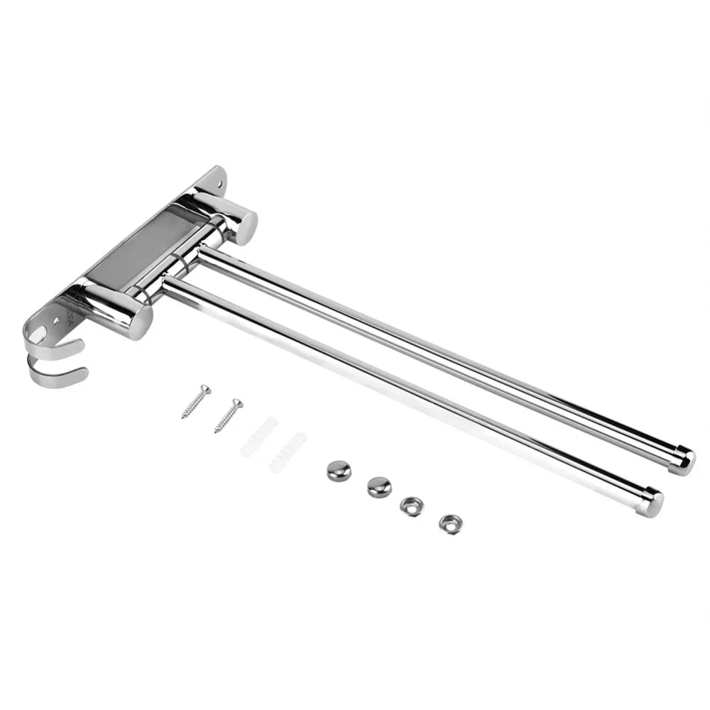 Stainless Steel Swivel Towel Rack – Wall Mounted Double Bar Swivel Towel Rack Richie's Two Rods