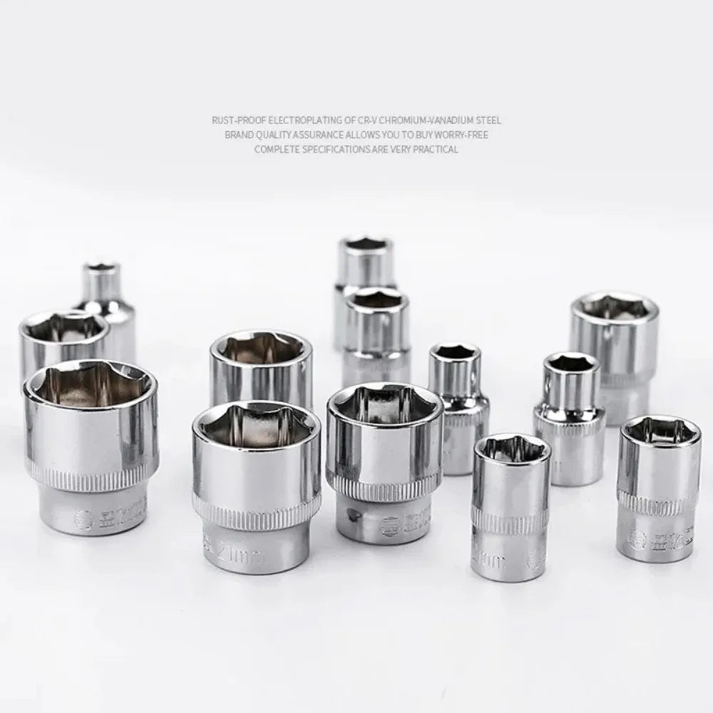 12-Piece Ratchet Wrench Socket Set 1/4 3/8 1/2 Drive – Cr-V Steel Ratchet Socket Set Richie's