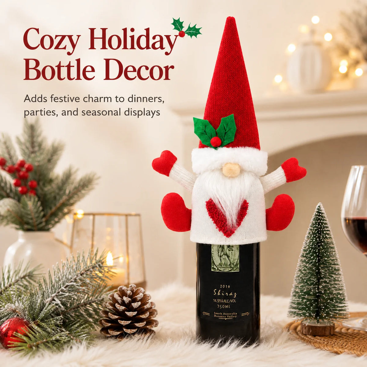 Christmas Wine Bottle Covers – Festive Sleeve Set of 2 Holiday Bottle Covers Richie's