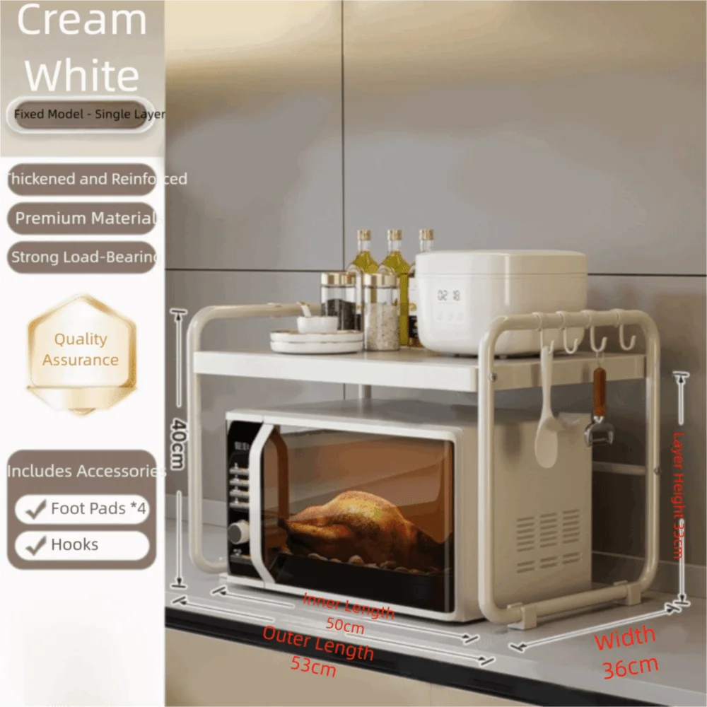 Stainless Steel Microwave Stand & Kitchen Appliance Rack Kitchen Appliance Rack Richie's White