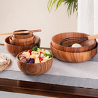 Japanese Style Handmade Wooden Soup Bowls – Round Wood Tableware Wooden Soup Bowl Richie's