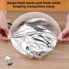 50-Pack Reusable Aluminum Foil Food Covers with Elastic Edges Food Cover Lids Richie's