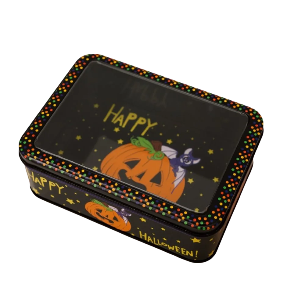 Halloween Pumpkin Tinplate Candy Storage Box – 3 Sizes Halloween Candy Tin Richie's Style-5 5x5x5cm
