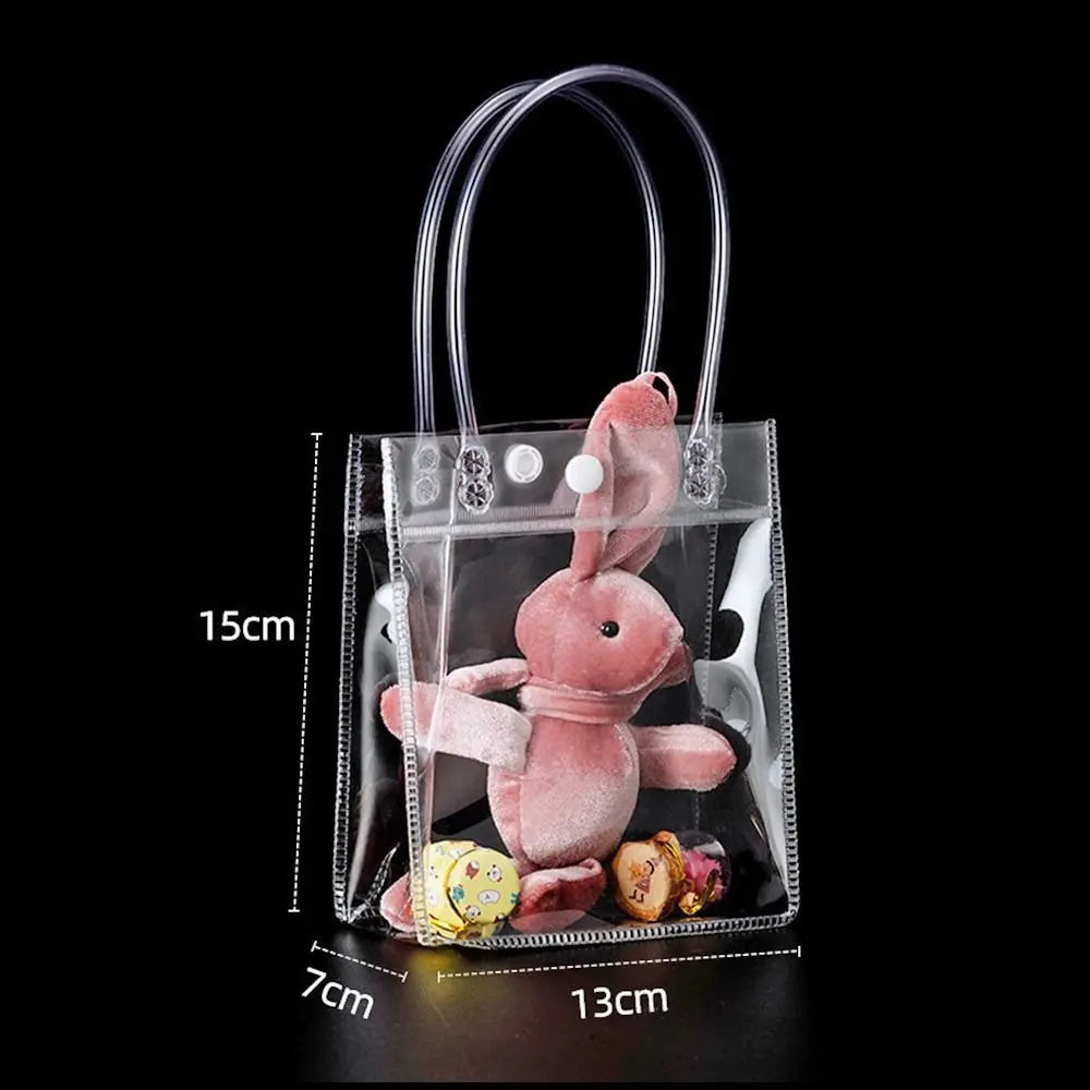 Clear PVC Jelly Handbag – Large Capacity Transparent Gift Bag PVC Jelly Handbag Richie's 13x7x15cm -