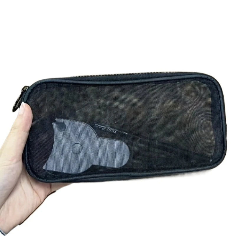 Travel Nylon Mesh Cosmetic Bag – Breathable Makeup Organizer Cosmetic Travel Bag Richie's Black 1pc M