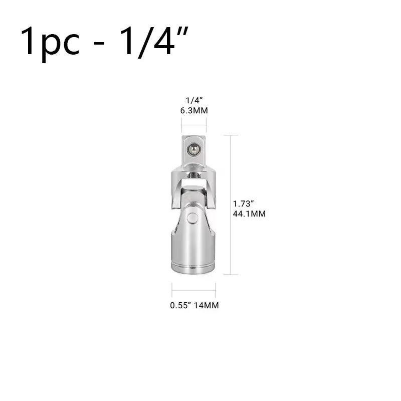 Universal Joint Socket Set 1/4" 3/8" 1/2" CrV Steel Swivel Adapter Socket Adapter Set Richie's