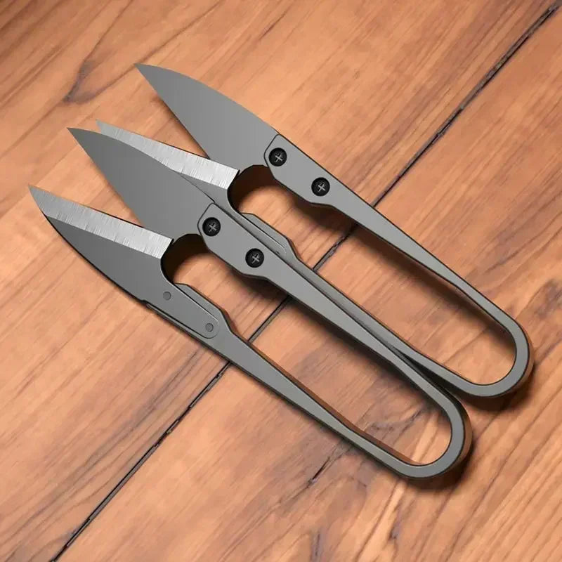 U-Shaped Carbon Steel Thread Scissors for Sewing & Knitting Craft Scissors Richie's 2 pcs dark grey