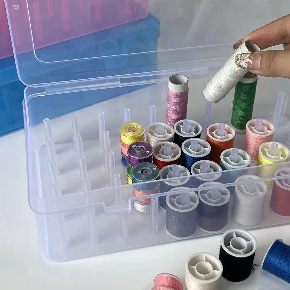 42-Axis Transparent Sewing Thread & Bobbin Storage Box Sewing Thread Organizer Richie's