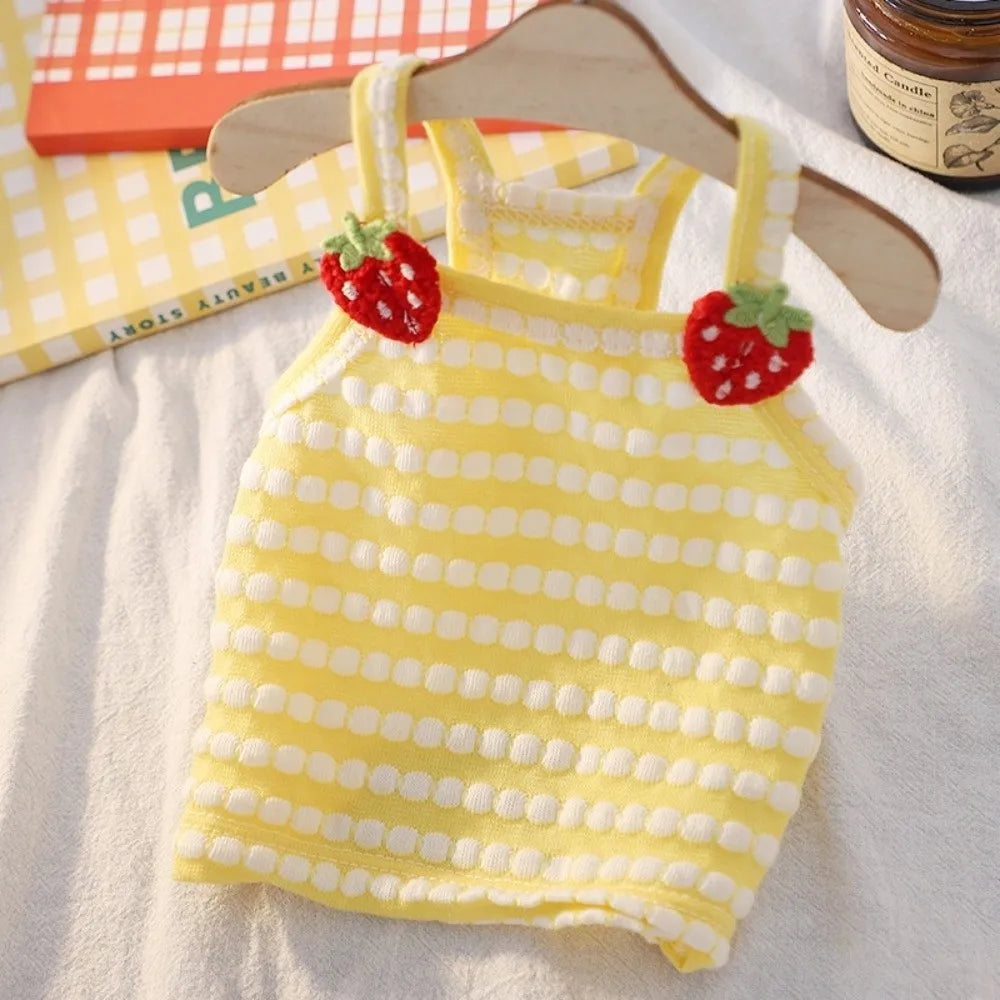 Strawberry Striped Sleeveless Dress for Small Dogs | Cute Pet Pet Dog Dress Richie's