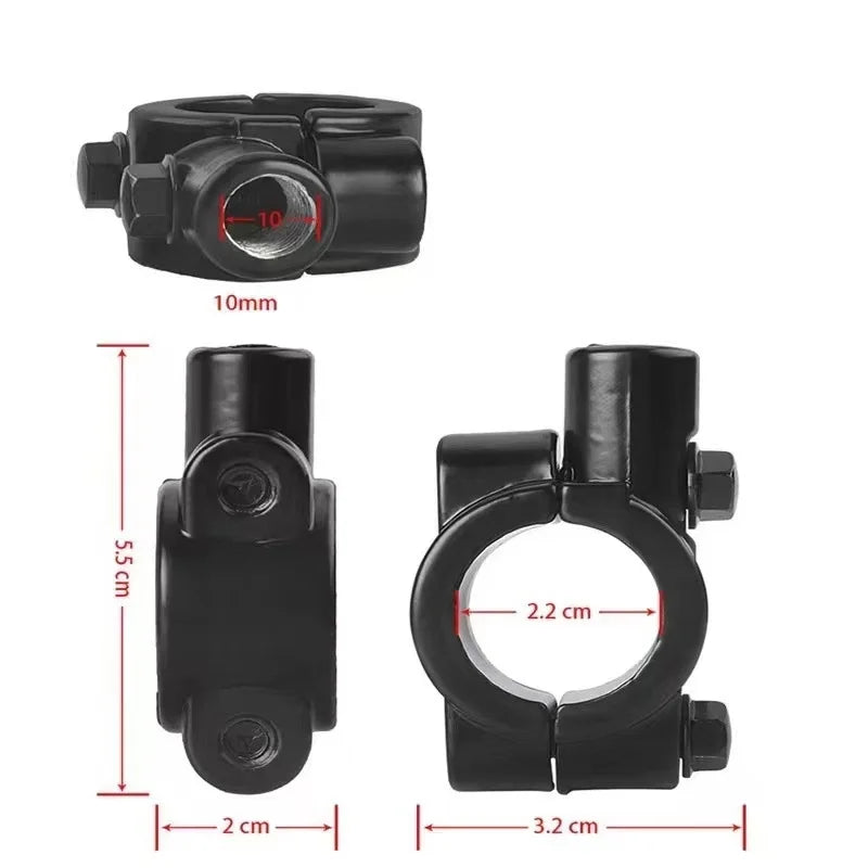 Motorcycle Handlebar Mirror Mount Bracket 8MM/10MM – 2pc Mirror Mount Bracket Richie's 10mm