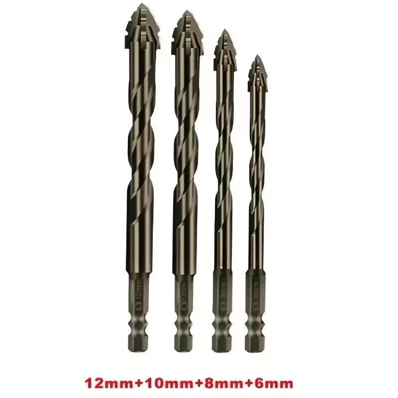 4-Piece Sawtooth Eccentric Drill Bit Set – Concrete, Tile & Wood Masonry Drill Bit Set Richie's 4pcs