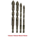 4-Piece Sawtooth Eccentric Drill Bit Set – Concrete, Tile & Wood Masonry Drill Bit Set Richie's 4pcs