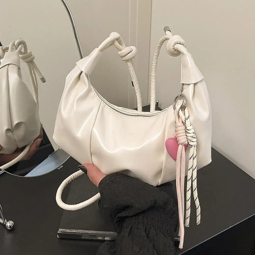 Women's Pleated Crescent Crossbody Bag | Faux Leather Shoulder Purse Crossbody Shoulder Bag Richie's