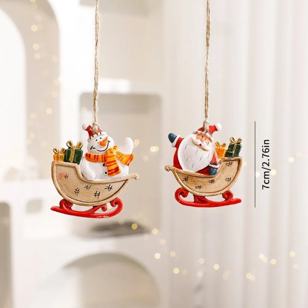 Resin Christmas Ornaments – Santa Claus & Snowman Pendants Christmas Tree Ornaments Richie's 10