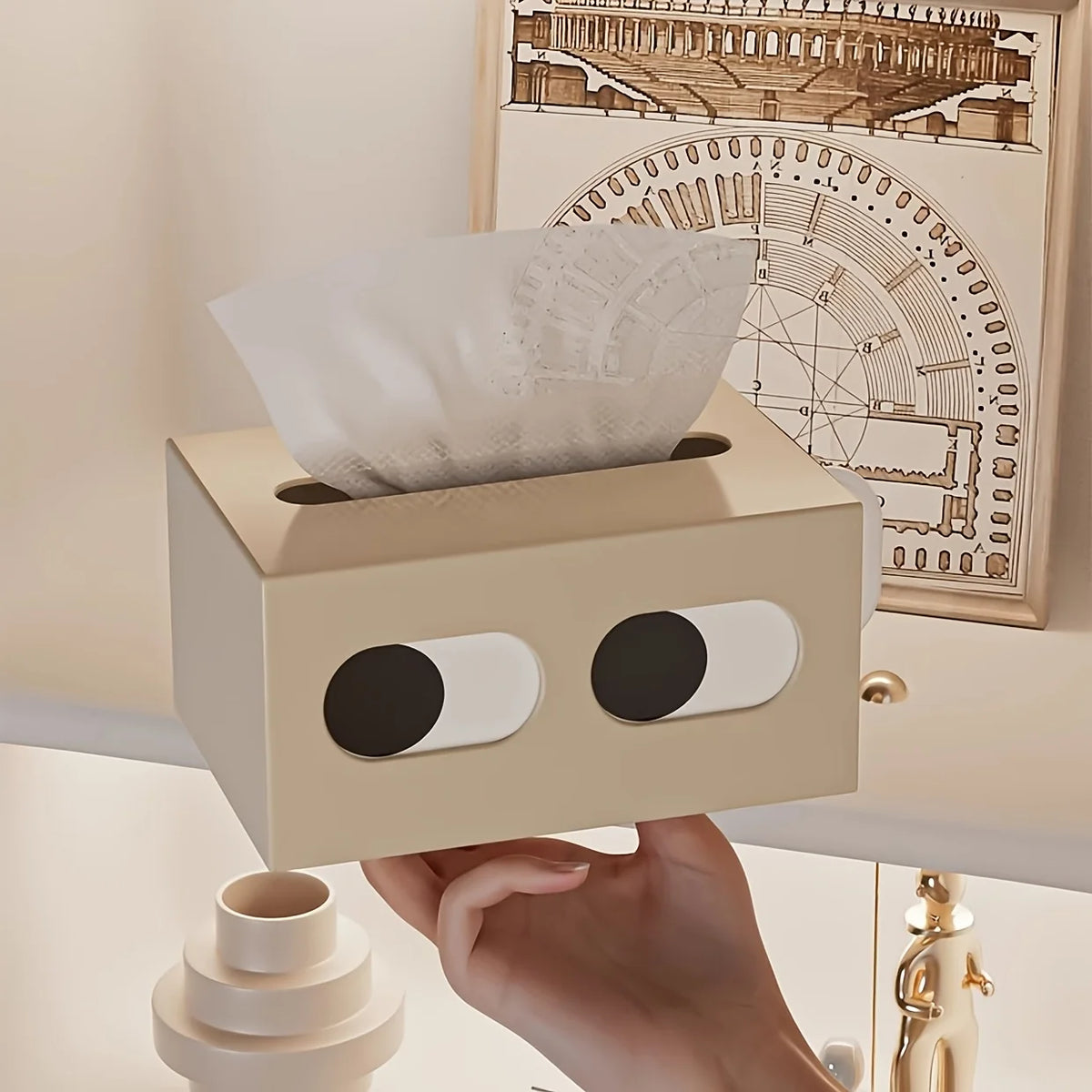 Cute Eye Design Plastic Tissue Box Dispenser & Desktop Holder Tissue Box Holder Richie's