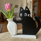 Black Cat Pushing Vase Fridge Magnet & Whisker Keepsake Box Decorative Fridge Magnet Richie's