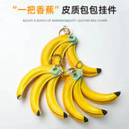 Cute Leather Banana Fruit Charm Keyring – Bag Accessory Gift Bag Charm Keyring Richie's