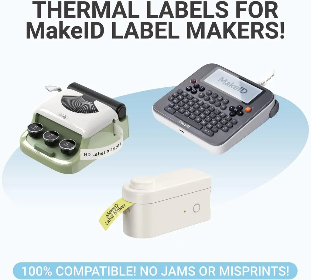 MAKEID Label Tape 9mm 12mm 16mm – White & Transparent Label Maker Tape Richie's