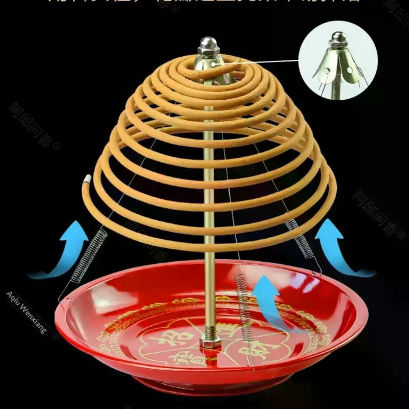 Stainless Steel Coil Incense Burner Red Ash Catcher Ring Rack Incense Burner Richie's