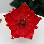 Artificial Glittery Poinsettia & Magnolia Stems | Xmas Décor Artificial Flower Stems Richie's