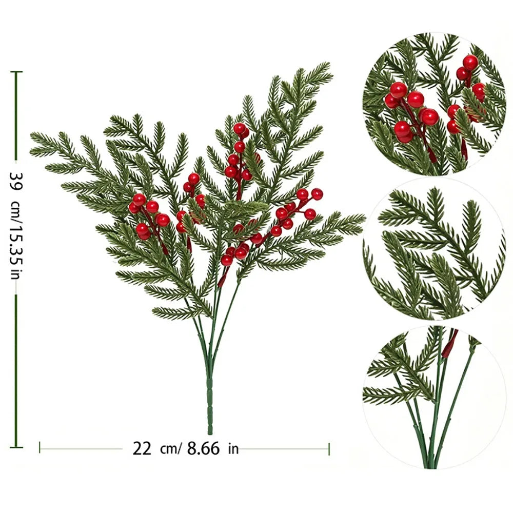 Red Berry Christmas Pine Branch Artificial Wreath Decoration Artificial Christmas Decor Richie's 1