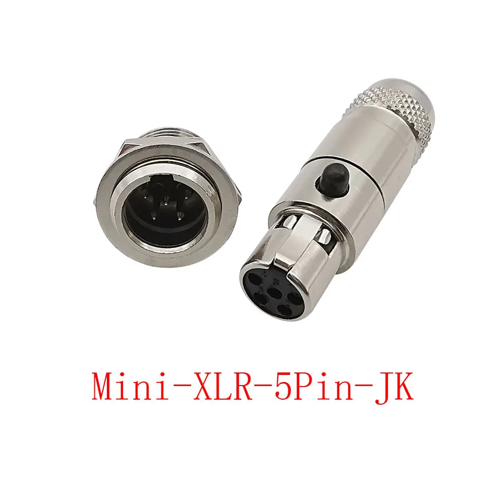 Mini XLR Connector 3/4/5/6 Pin Male Female Audio MIC Plug Audio XLR Connector Richie's 1Pair 5Pin-JK