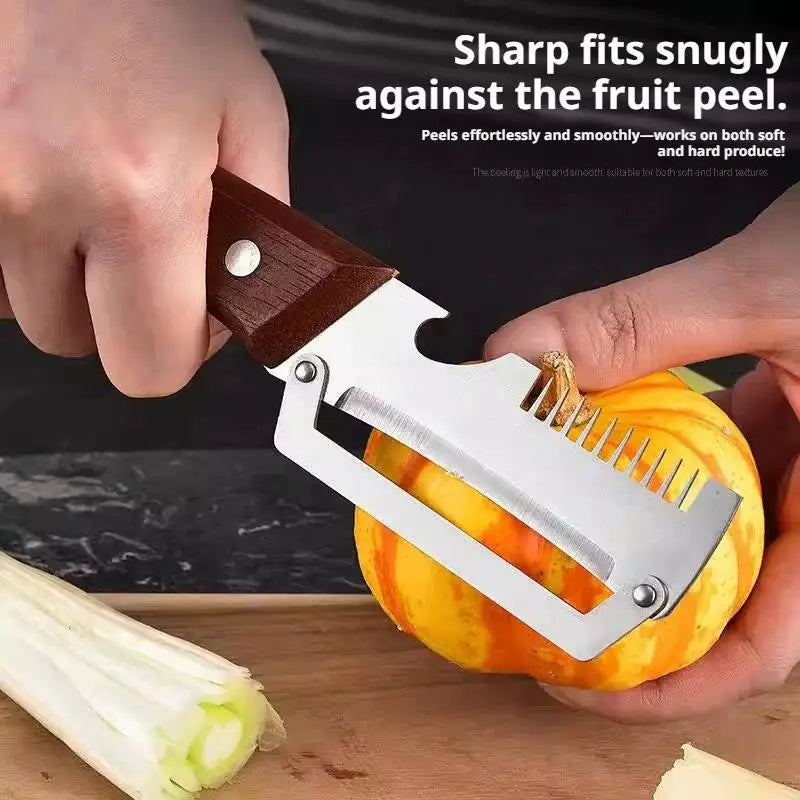 2-Pack Stainless Steel Fruit & Vegetable Peeler – Wooden Handle Vegetable Peeler Set Richie's