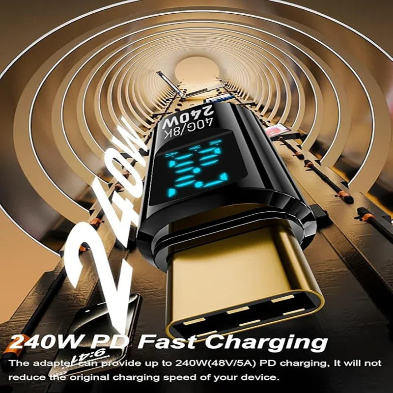 FUCHU 240W USB4 Type-C Digital Display Charging Adapter USB-C Charging Adapter Richie's