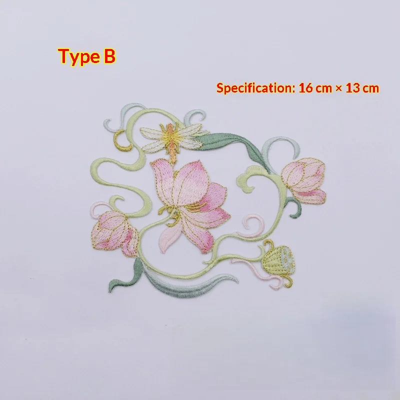 Embroidered Flower Applique Iron-On Patch for Clothes & DIY Embroidered Applique Patch Richie's B