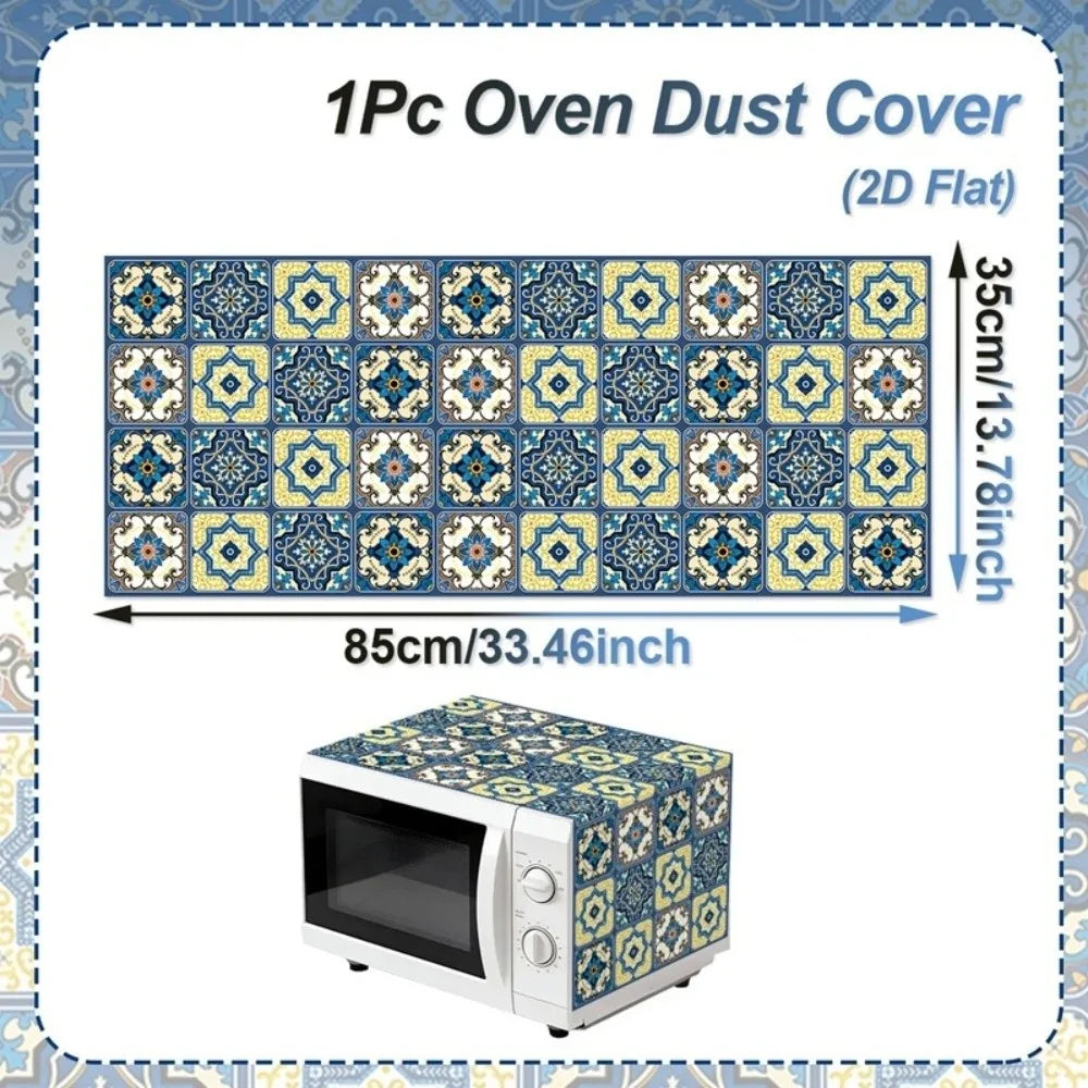 Floral Microwave Cover Waterproof Dust Protector Mat | Polyester Appliance Dust Cover Richie's K