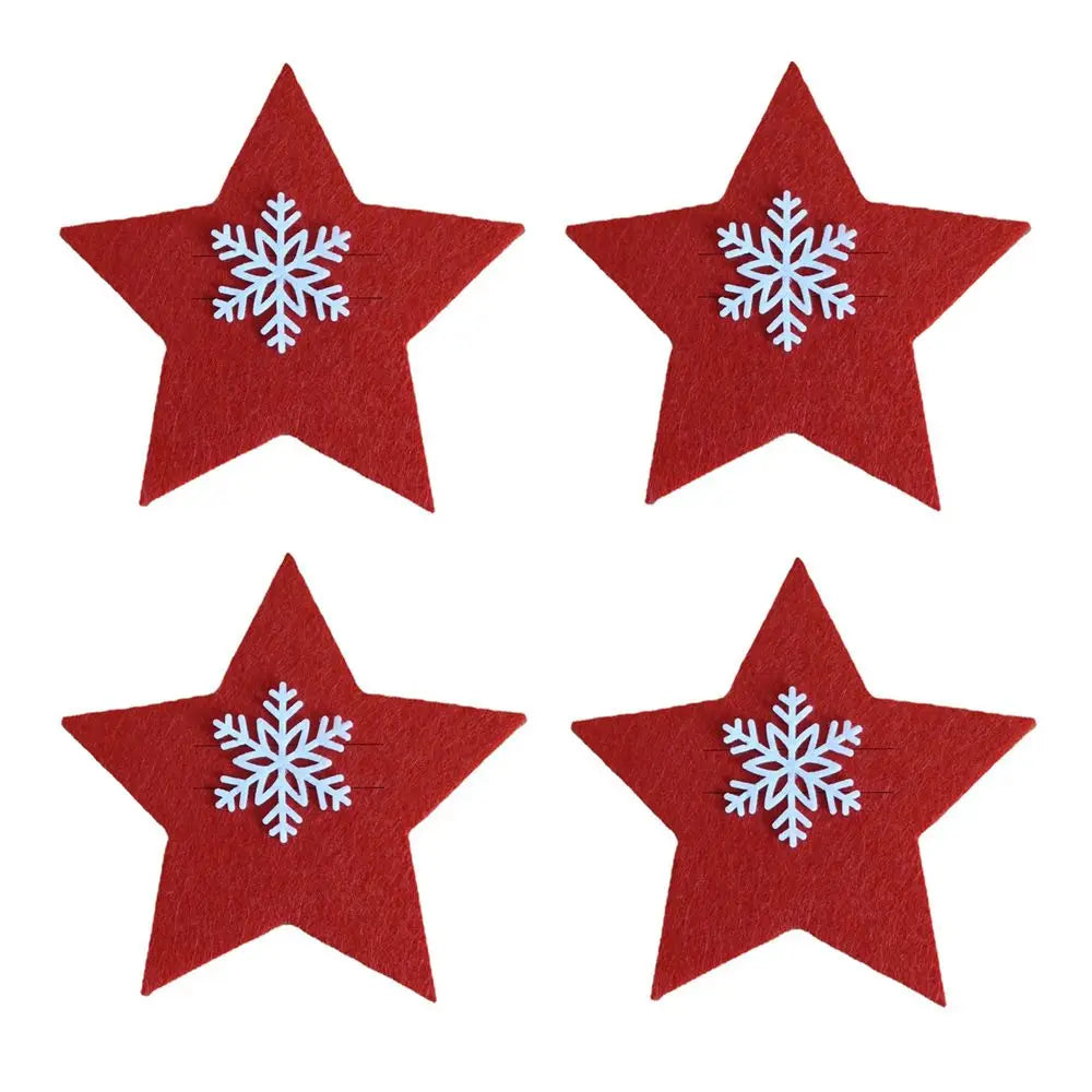 Christmas Cutlery Holder Bags | Festive Non-Woven Fabric 4 Pcs